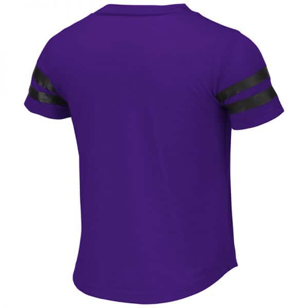 Northwestern University Wildcats Colosseum Girls Purple/Black Wels Lace Up T-Shirt with N-Cat Design-Back