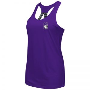 Northwestern University Wildcats Colosseum Ladies Purple Bamboozled Elastic Strap Tank with N-Cat Design