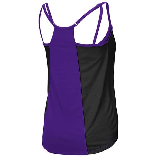 Northwestern University Wildcats Colosseum Ladies Purple / Black Ursula Double Strap Tank with N-Cat Design-Back