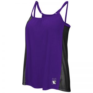 Northwestern University Wildcats Colosseum Ladies Purple / Black Ursula Double Strap Tank with N-Cat Design