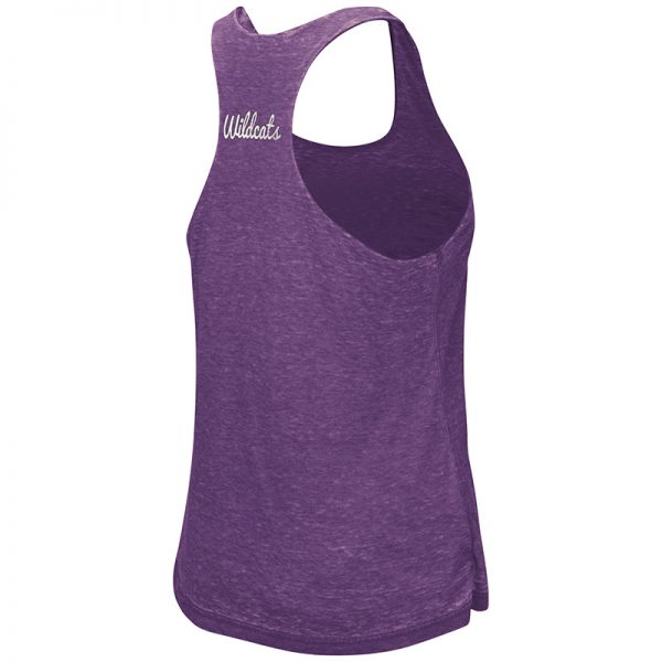 Northwestern University Wildcats Colosseum Ladies Purple / Heather Grey Red Ross Reversible Tank with Straight Northwestern Design-Back