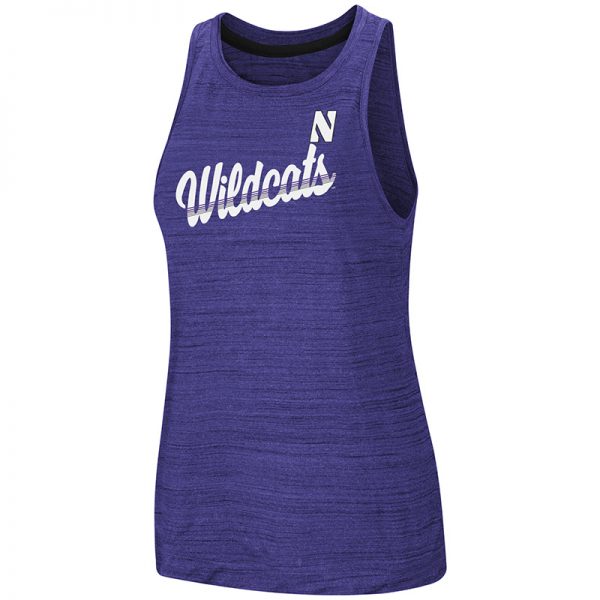 Northwestern University Wildcats Colosseum Ladies Purple Kenosha Comets Active Tank with Stylized N Design
