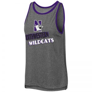 Northwestern University Wildcats Colosseum Ladies Charcoal/Purple Bayonne Mublackle Tank with N-Cat Design