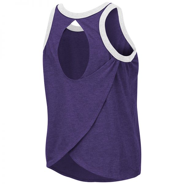 Northwestern University Wildcats Colosseum Ladies Purple/Black Venice Tank with N-Cat Design-Back