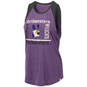 Northwestern University Wildcats Colosseum Ladies Purple/Black Modica Mublackle Tank with N-Cat Design