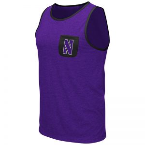 Northwestern University Wildcats Colosseum Men's Purple Babka Pocket Tank with Stylized N Design