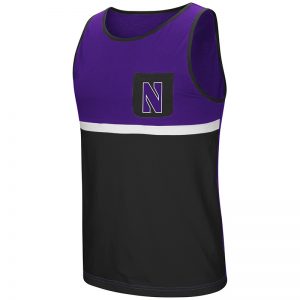 Northwestern University Wildcats Colosseum Men's Purple & Black Lollygaggers Tank with Stylized N Design