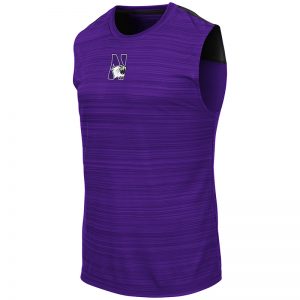 Northwestern University Wildcats Colosseum Men's Purple/Black Madang Sleeveless T-Shirt with N-Cat Design
