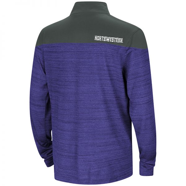 Northwestern University Wildcats Colosseum Youth Purple / Black Hercules ¼ Zip with Stylized N Design-Back
