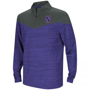 Northwestern University Wildcats Colosseum Youth Purple / Black Hercules ¼ Zip with Stylized N Design
