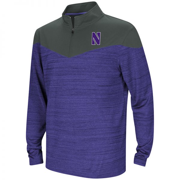 Northwestern University Wildcats Colosseum Youth Purple / Black Hercules ¼ Zip with Stylized N Design