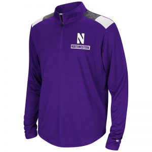 Northwestern University Wildcats Colosseum Youth Purple 99 Yards 1/4 Zip with Stylized N Design