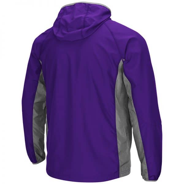 Northwestern University Wildcats Colosseum Men's Purple/Charcoal Archer Full Zip Hooded Jacket with N-Cat Design - Image 2