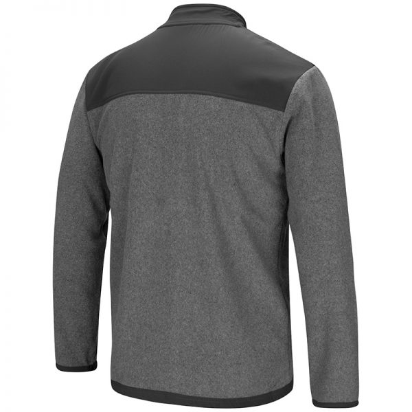 Northwestern University Wildcats Colosseum Men's Heather Charcoal/Charcoal High Quality Full Zip Jacket with Stylized N Design-Back