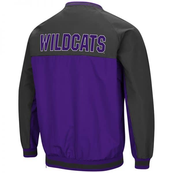 Northwestern University Wildcats Colosseum Men's Purple/Charcoal Coach Klein Windbreaker with Stylized N Design-Back