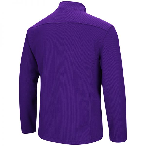 Northwestern University Wildcats Colosseum Men's Purple Townie 1/4 Zip Jacket with Stylized N Design-Back