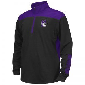 Northwestern University Wildcats Colosseum Youth Black / Pop Purple In The Vault Windshirt with N-Cat Design