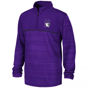 Northwestern University Wildcats Colosseum Youth Purple Salta 1/4 Zip Windshirt with N-Cat Design
