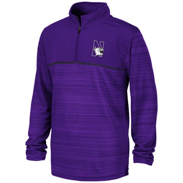 Northwestern University Wildcats Colosseum Youth Purple Salta 1/4 Zip Windshirt with N-Cat Design