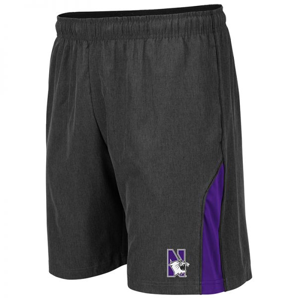 Northwestern University Wildcats Men's Colosseum Charcoal Somoa Short with N-Cat Design