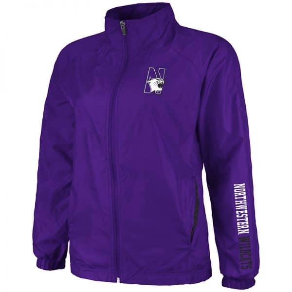 Northwestern University Wildcats Colosseum Ladies Purple Breeze Jacket with N-Cat Design