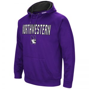 Northwestern University Wildcats Colosseum Men's Purple VF Raglan Poly Pullover Hooded Sweatshirt with N-Cat Design