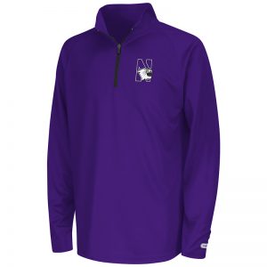 Northwestern University Wildcats Colosseum Youth Purple Draft 1/4 Zipwith N-Cat Design