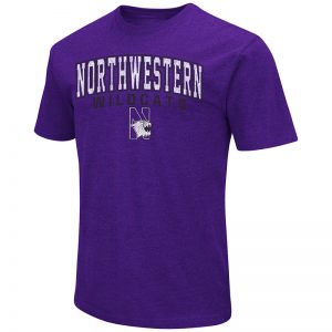 Northwestern University Wildcats Colosseum Men's Purple Dual Blend S/S T-Shirt with N-Cat Design