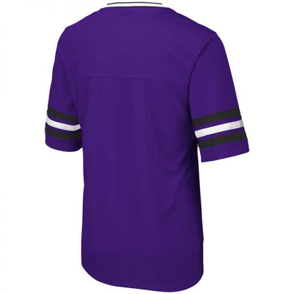 Northwestern University Wildcats Colosseum Ladies Purple Football Jersey Pullover with N-Cat Design-Back