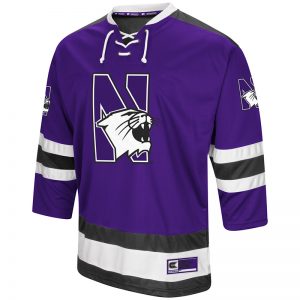Northwestern University Wildcats Colosseum Men's Purple Athletic Machine Hockey Jerseywith N-Cat Design