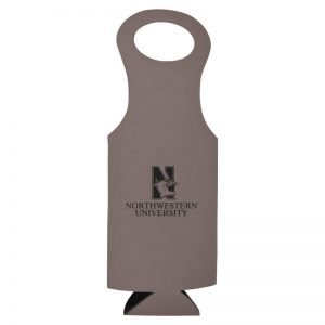 Northwestern University Wildcats Grey Velour Wine Tote With N-Cat Design