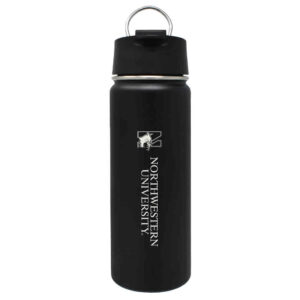 Northwestern University Wildcats 20 oz Laser Engraved Black Impact Travel Tumbler Water Bottle/Mug