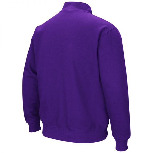 Northwestern University Wildcats Colosseum Men's Purple VF 1/4 Zip Sweatshirt with N-Cat Design - Image 2