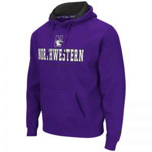Northwestern University Wildcats Colosseum Black Men's Zone II P/O Hoodie with N-Cat Design