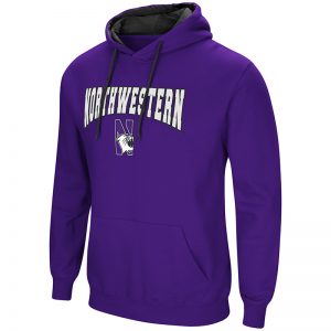 Northwestern University Wildcats Colosseum Men's Purple Playbook Pullover Hooded Sweatshirt with Northwestern & N-Cat Design