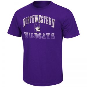 Northwestern University Wildcats Colosseum Men's Purple Contour S/S T-Shirt with N-Cat Design