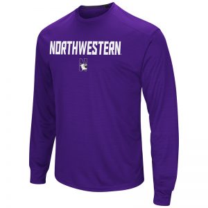 Northwestern University Wildcats Colosseum Men's Purple Setter L/S T-Shirt with N-Cat Design
