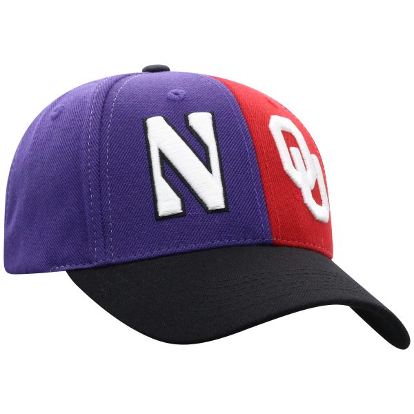 Northwestern University Wildcats House Divided Hat with Oklahoma Sooners-3