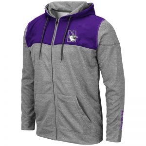 Northwestern University Wildcats Colosseum Nelson Purple/Grey Zip-hood Sweatshirt/Lightweight Jacket