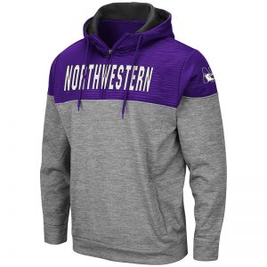 Northwestern University Wildcats Colosseum Men's Bart Pullover 1/4 Zip with N-Cat Design