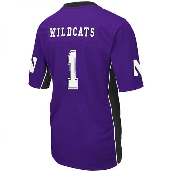 Northwestern University Wildcats Colosseum Men's Purple Max Power Football Jersey-Back