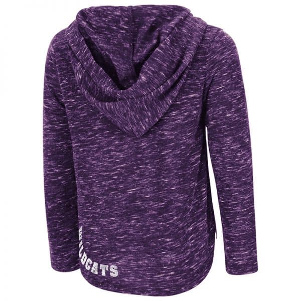 Northwestern Wildcats Colosseum Toddler Girls Animal L/S Purple Hooded Tee - Image 2
