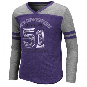 Northwestern University Wildcats Colosseum Girls Hello Nurse L/S Tee With Northwestern 51 Design