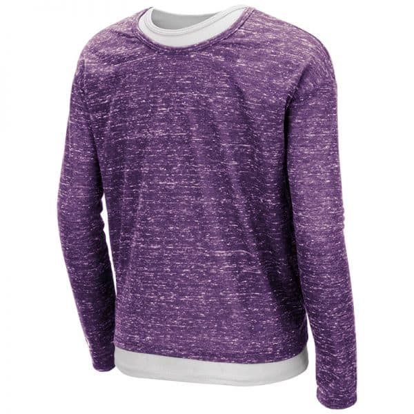 Northwestern University Wildcats Colosseum Girls Brain Double Layer L/S Tee With Sewn Northwestern Wildcats Design-Back