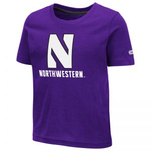 Northwestern University Wildcats Colosseum Toddler Purple S/S T-Shirt with Stylized N Over Northwestern