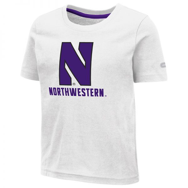 Northwestern University Wildcats Colosseum Infant Boys White S/S T-Shirt with Stylized N Over Northwestern