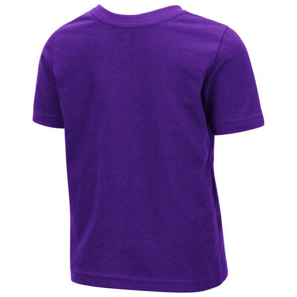 Northwestern University Wildcats Colosseum Toddler Purple S/S T-Shirt With Willie The Wildcat Over Northwestern Design-Back