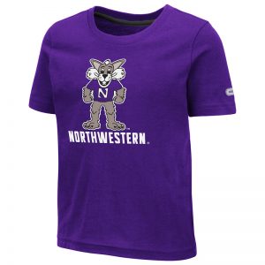 Northwestern University Wildcats Colosseum Toddler Purple S/S T-Shirt With Willie The Wildcat Over Northwestern Design