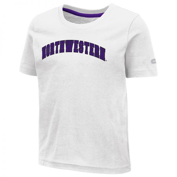 Northwestern University Wildcats Colosseum Toddler White S/S T-Shirt with Arched Northwestern Design