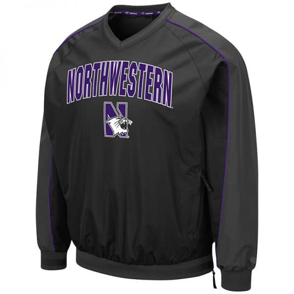 Northwestern University Wildcats Colosseum Men's Duffman Windbreaker Jacket with N-Cat Design